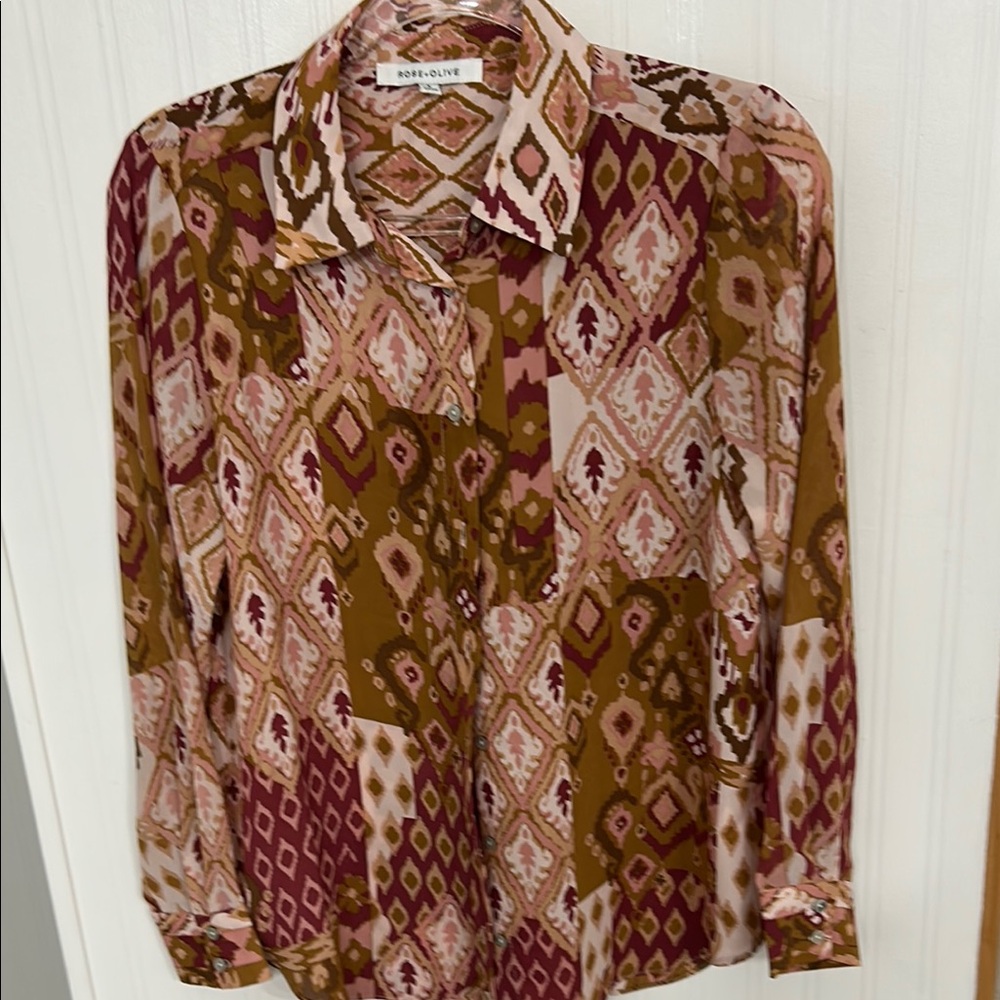 Rose & Olive Multicolor Patterned Blouse